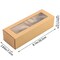15 Pack Brown Kraft Macaron Boxes with Clear Display Window,Small Macaron Container Bakery Packaging Box for Truffles Desserts Mini Cupcake Muffins Cookies(6-7 Cavities,8" x 2.8" x 2")